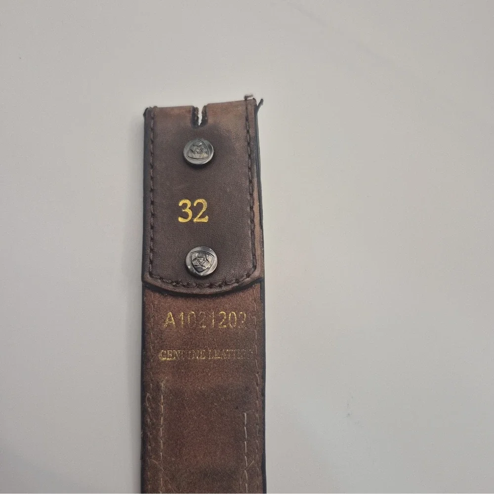Ariat Leather Belt 32 Croc Print Tooled Leather